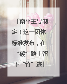 南平主导制定！这一团体标准发布，在“碳”路上留下“竹”迹